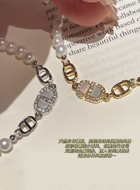 天然淡水珍珠手链小米珠猪鼻子设计s925银不氧化掉色送女友闺蜜