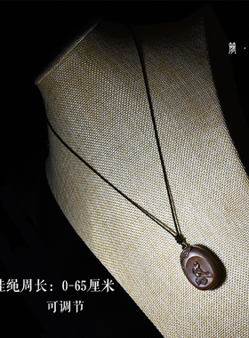 绿檀天然实木精雕生肖吊坠时尚