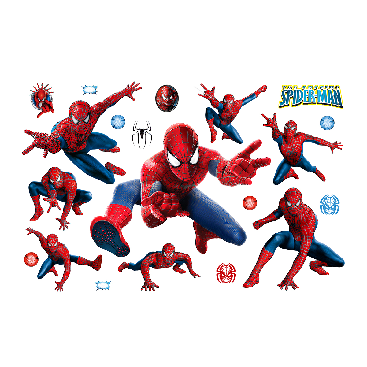 创意蜘蛛侠动漫墙贴纸漫威电影海报客厅卧室墙面装饰防水自粘贴纸 - 图3