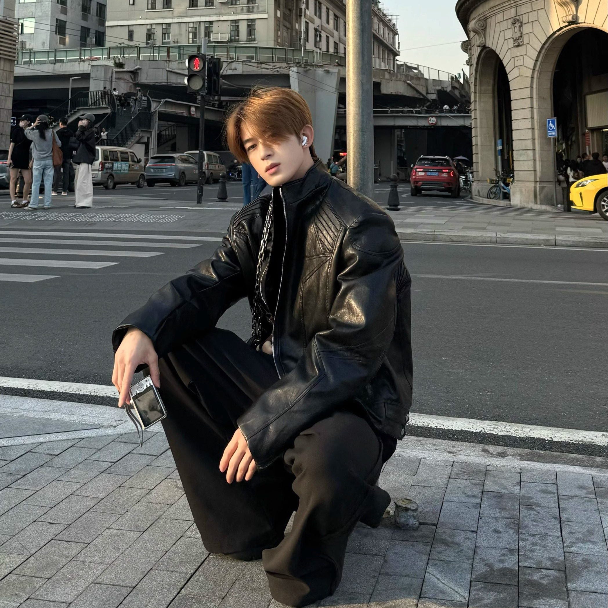 25秋冬高定款 金属骨骼 哥斯拉立领机车超帅PU外套夹克男女同款,淘宝优惠券,粉丝福利购,淘宝优惠卷