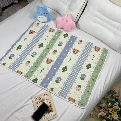双面纯棉姨妈垫月经垫床垫生理期例假防侧漏学生女宿舍同房垫可洗 - 图0