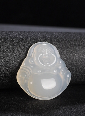 冰种观音情侣大肚佛玛瑙挂件玉坠