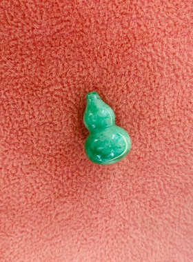 缅甸翡翠干青葫芦福禄吊坠