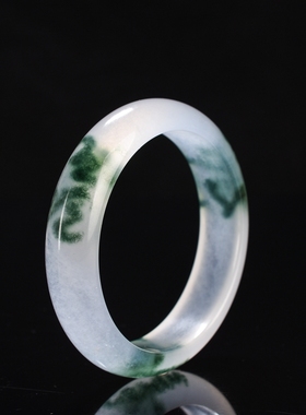 翡翠飘花玉手镯玉石手镯石英岩玉