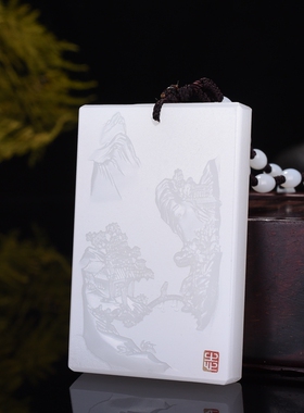白玉人物男女款挂件吊坠