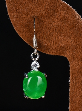 绿色玉髓项链玛瑙耳坠水滴女款