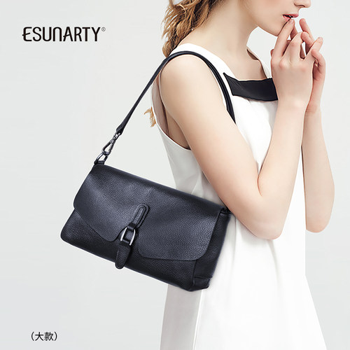 真皮女式斜挎包2025新款休闲百搭大容量女士单肩中年妈妈小方包女 - 图0