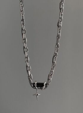 王嘉尔同款项项链男潮高级ins秋冬不规则男士卫衣设计毛衣配饰