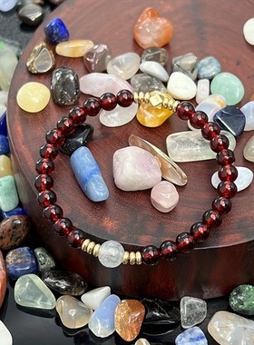 跨境仿爆款红玛瑙手链财富吸引力手链金珠手链女士时尚珠宝手串