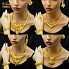 Gold-plated jewelry necklace ring earrings ring four-piece set Indian wedding jewelry Middle East Dubai