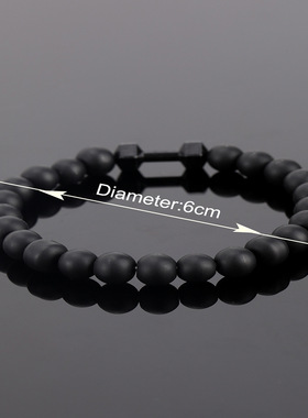 跨境爆款手链男士磨砂黑曜石力量印度尼日利亚登山者手饰饰品手串
