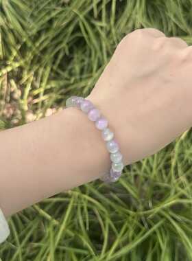 temu希音TK跨境爆款手链猫眼石白水晶天然石水晶手串女款时尚饰品