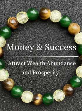 temu希音TK跨境爆款手链紫水晶虎眼石青金石等六种天然石制作手链