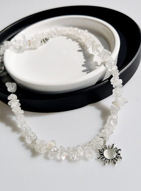 高级感潮流不规则碎石太阳花项链男生小众潮牌高级感锁骨链女男