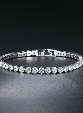 四爪莫桑钻手链细钻小众设计简约气质奢华单排欧美跨境手饰