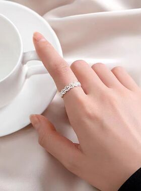 足银999招财铜钱币转运男女对戒