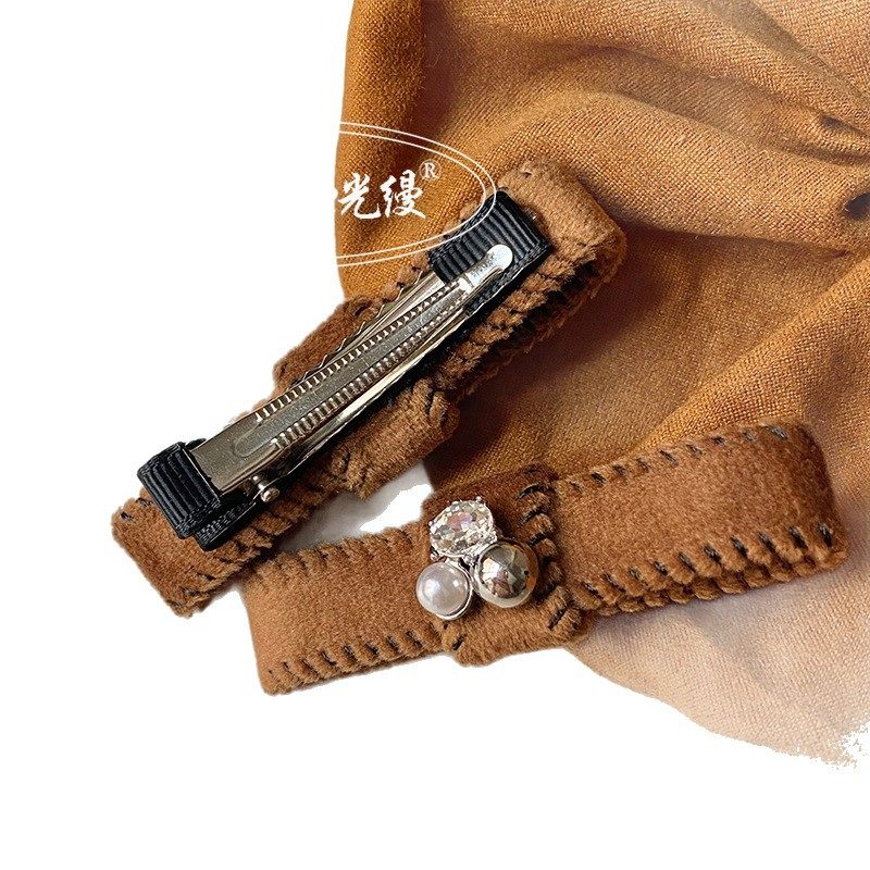 一只价格 丝绒蝴蝶结深棕发夹精致水钻时尚气质刘海夹边夹新款,淘宝优惠券,粉丝福利购,淘宝优惠卷