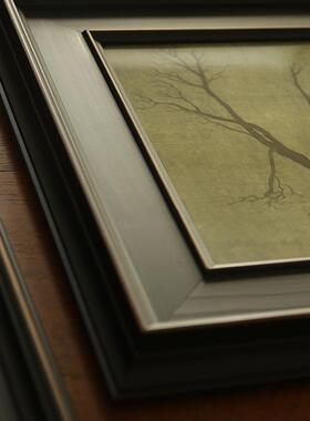 春意 原创中古风装饰画侘寂新中式复古卧室玄关书房客厅挂画