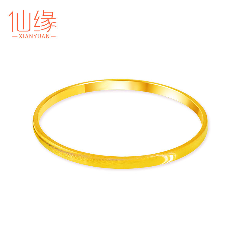 黄金手镯999足金素圈金镯子纯金金手镯女2023年新款镯子七夕礼物_虎窝淘