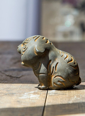 创意十二生肖迷你小老虎摆件茶宠