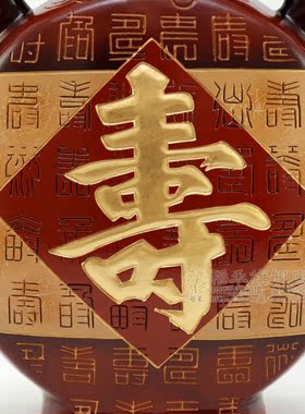 清仓创意彩陶工艺品陶瓷花瓶古典家居客厅装饰品摆件生日祝寿礼品