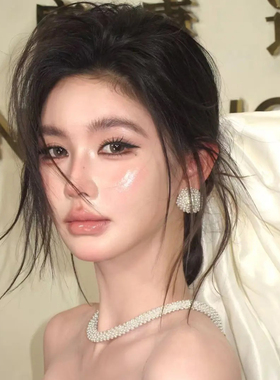 康康造型法式珍珠新娘耳环项链高级感婚纱礼服旗袍晨袍首饰配饰品