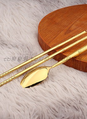 金筷子金饭勺两件套供奉用餐具