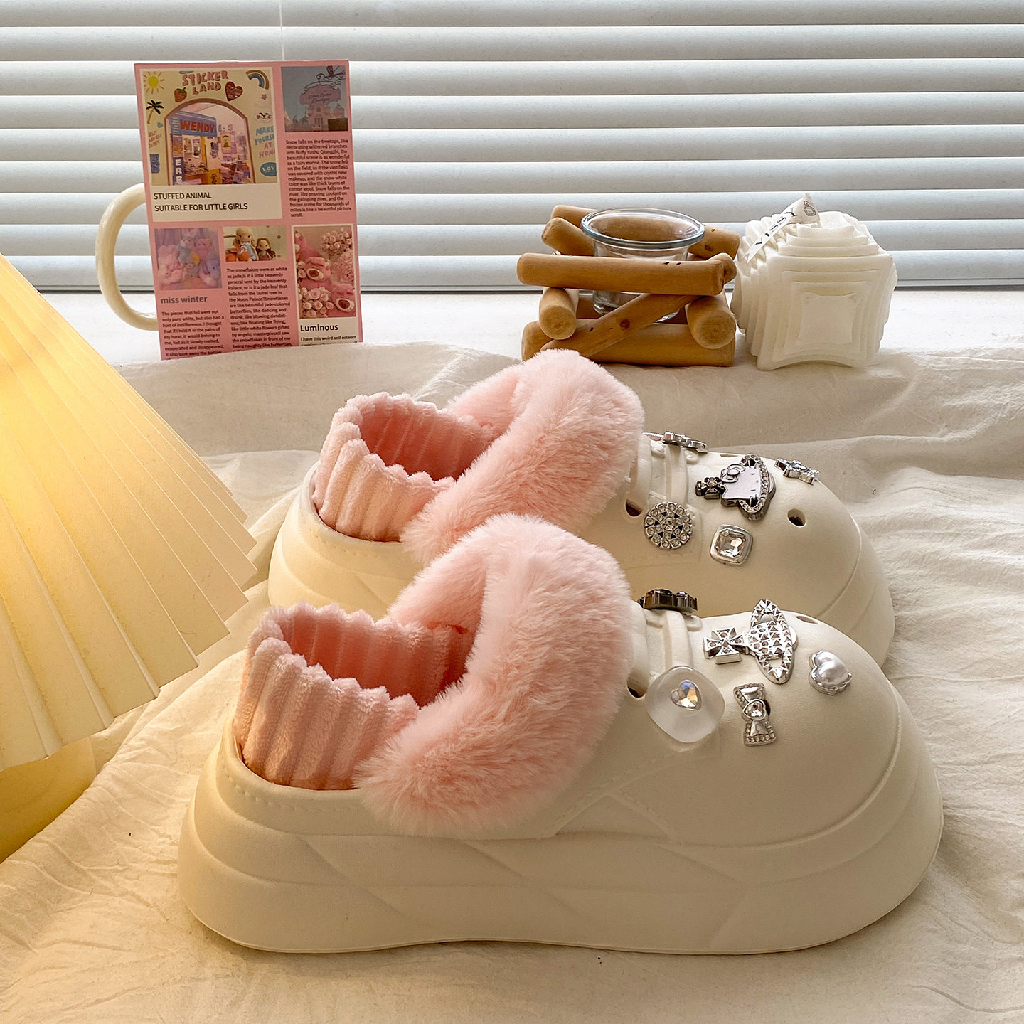 甜心小猫~加绒洞洞鞋女2025新款秋冬增高保暖防滑外穿包跟棉鞋女,淘宝优惠券,粉丝福利购,淘宝优惠卷