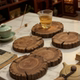 Old elm weathered wood coaster, insulated anti-scalding stove mat, tea ceremony wabi-sabi style simple log base
