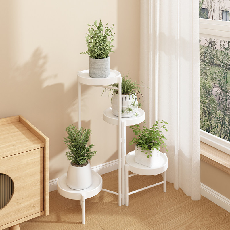 花架子多层室内家用阳台装饰铁艺客厅花盆架落地式绿萝置物架折叠,淘宝优惠券,粉丝福利购,淘宝优惠卷