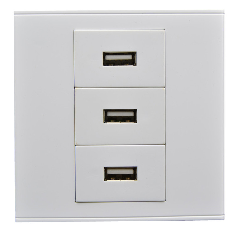 86型免焊USB面板插座 3个USB数据网络插座面板 USB延长线墙壁插座,淘宝优惠券,粉丝福利购,淘宝优惠卷