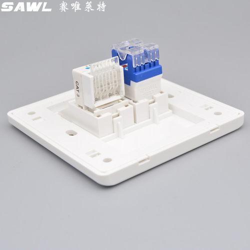 SAWL86型六类网络电话双口网线电话线插座千兆面板电脑弱电接线盒 - 图2