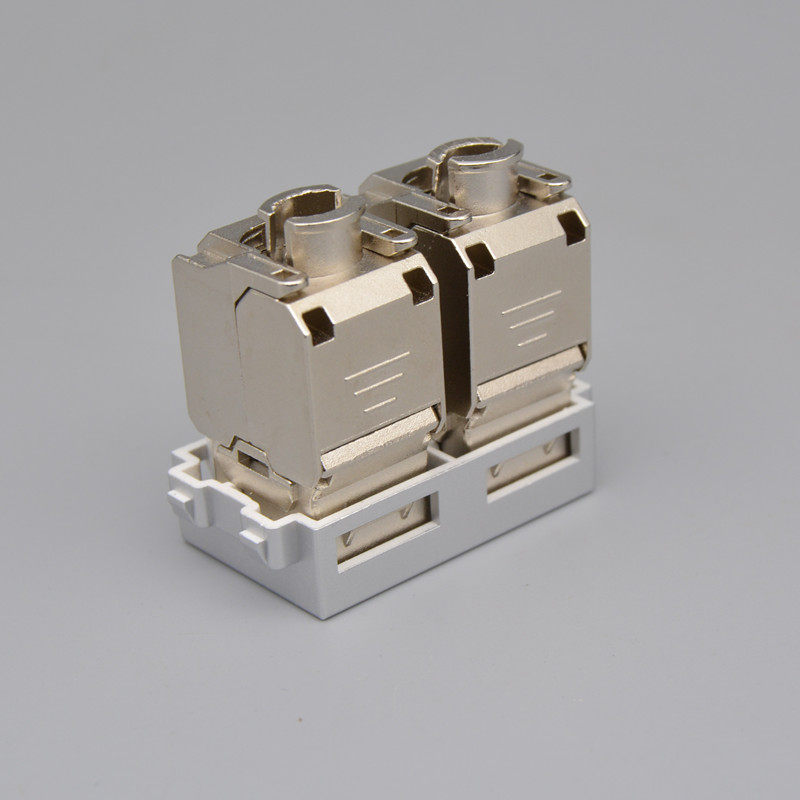 超六类网络模块双孔cat6A免打面板模块 千兆屏蔽网线插座RJ45电脑,淘宝优惠券,粉丝福利购,淘宝优惠卷