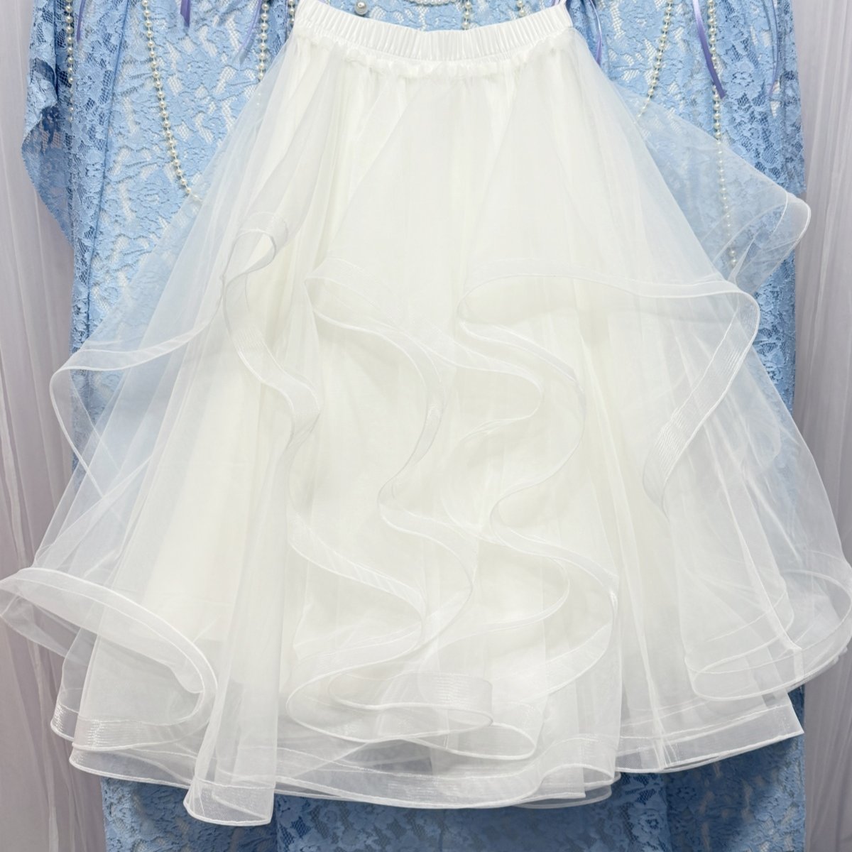 仙女系波浪裙摆 轻盈甜美仙女裙百搭网纱 蓬蓬裙进口软纱 半身裙,淘宝优惠券,粉丝福利购,淘宝优惠卷