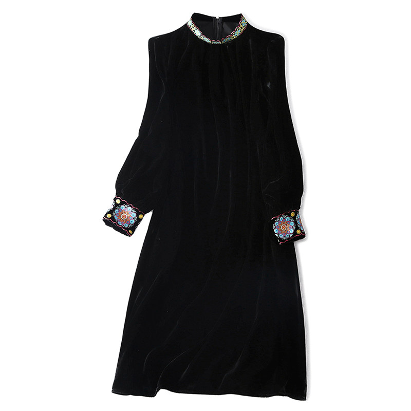 高端秋装金丝绒2020年新款连衣裙 品唐斋连衣裙