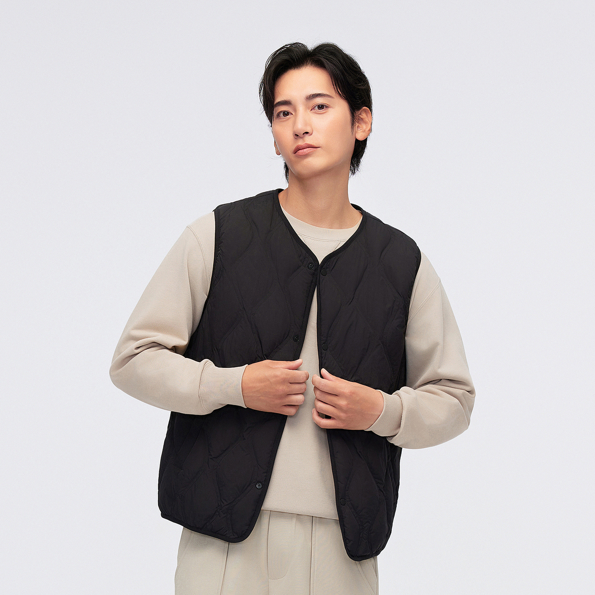 波司登2024秋季男短款基础轻暖羽绒服实用遮肉简约保暖马甲