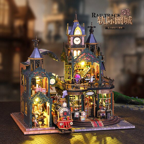 Gothic castle assembled model handmade gift
