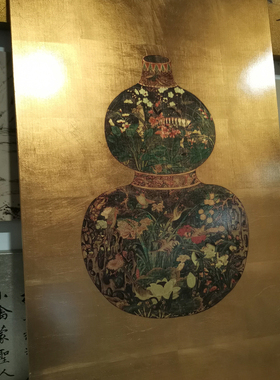 兰氏艺术现代装饰画金箔画银箔画手工漆艺复古漆画LS-22葫芦