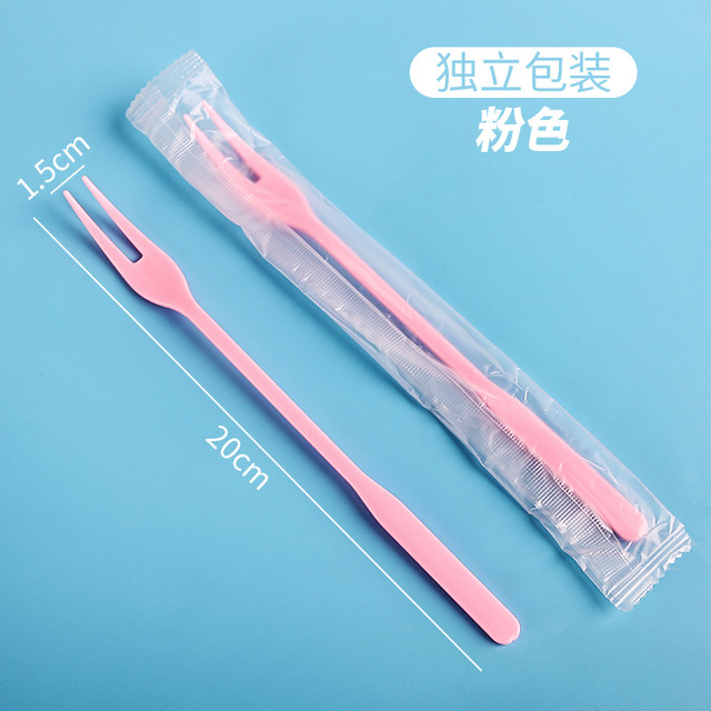 Plastic fork independent packaging disposable long handle fork small