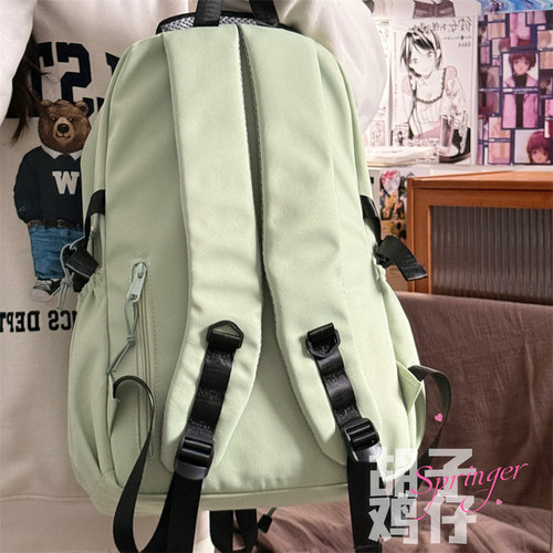 胡子鸡仔小众设计感潮流双肩包女初中生高中大学生书包大容量背包 - 图2