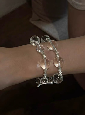 s925纯银闪烁锆石手链女款2025新款简约手环轻奢高级感手镯手饰