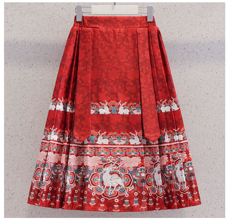 女童马面裙冬款新款加绒加厚中国风洋气半身裙儿童汉服酒红色裙子,淘宝优惠券,粉丝福利购,淘宝优惠卷