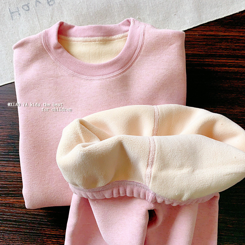 儿童无骨加绒内衣套装保暖冬季男女童秋衣秋裤睡衣小童加厚家居服,淘宝优惠券,粉丝福利购,淘宝优惠卷