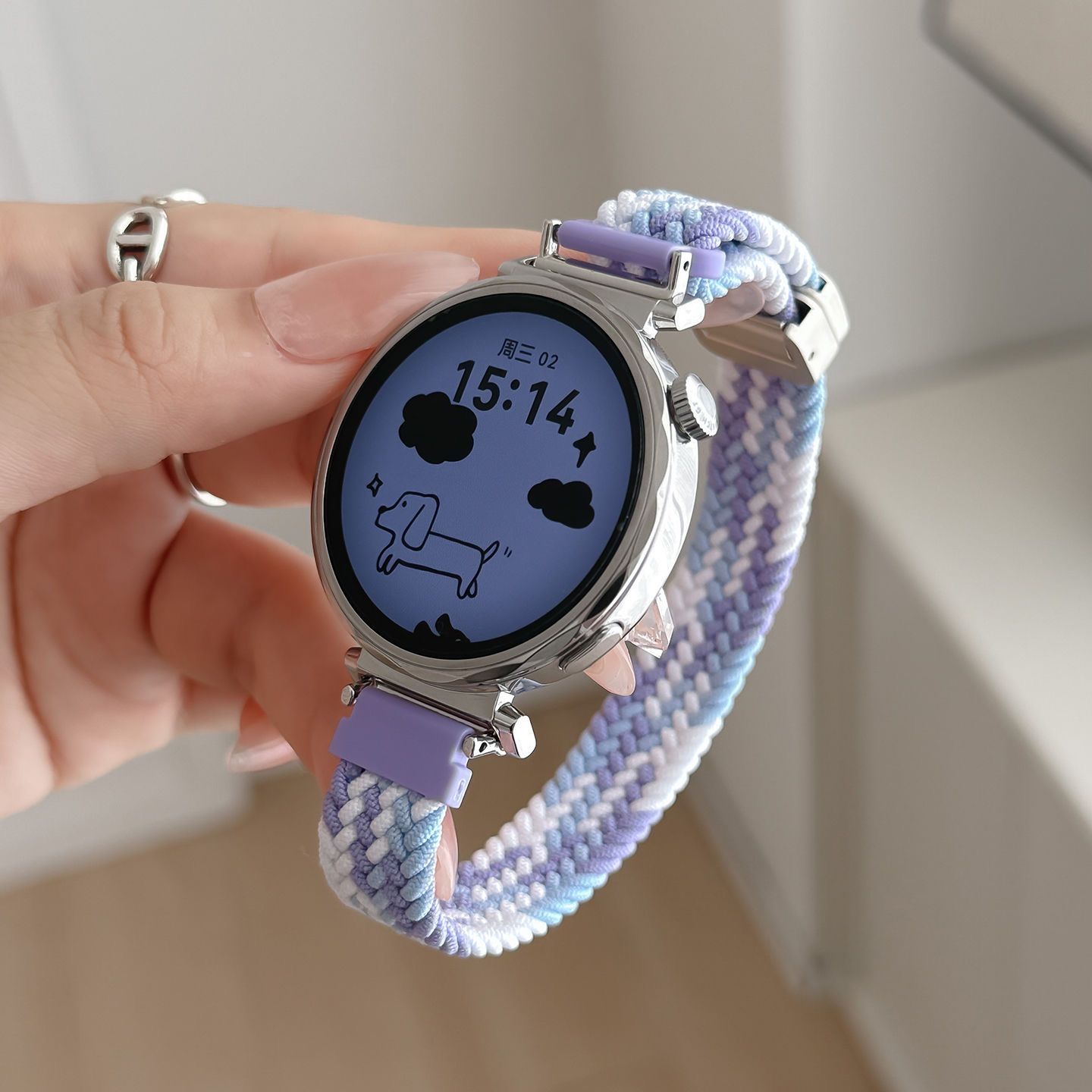 适用细款适用华为watchgt5表带gt4手表watch4pro编织透气gt6尼龙 - 图2