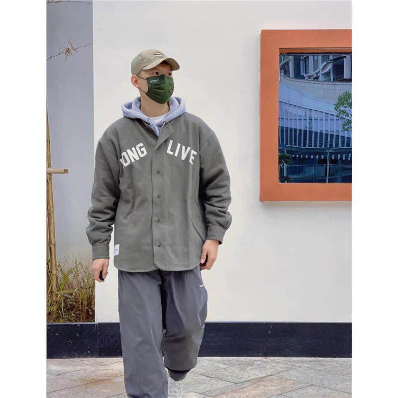 【Humans Mades】LEAGUE / LS /COTTON. FLANNEL长袖棒球衬衫无领 - 图2