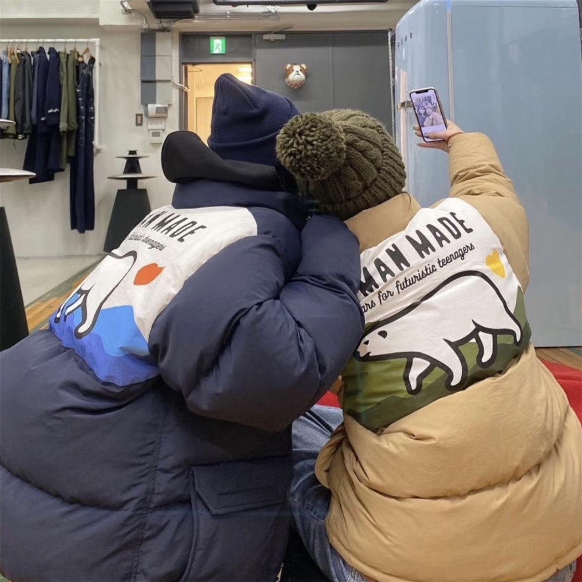 【现货】Humans Mades冬季北极熊面包羽绒服滑雪服宽松保暖外套潮 - 图1