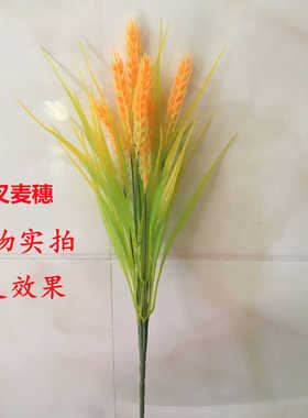 假花干花插花束摆件品小麦稻草大麦仿真摆设装饰幼儿园室内塑料花