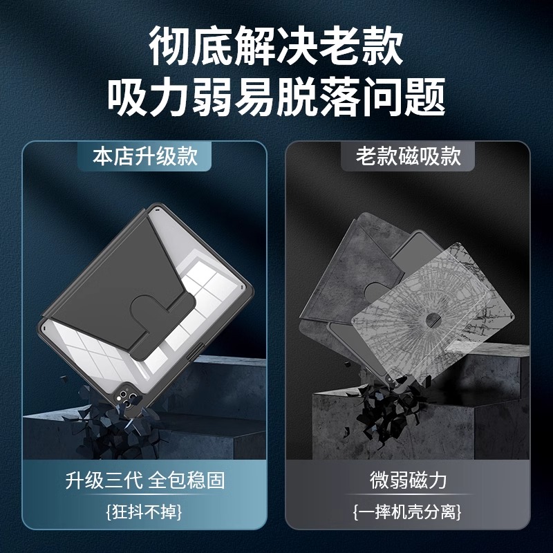 BOORCA适用于荣耀平板magicpad3保护套旋转honorMagicPad3/3Pro柔光版平板壳13.3寸带笔槽CGL-W00亚克力防弯 - 图2