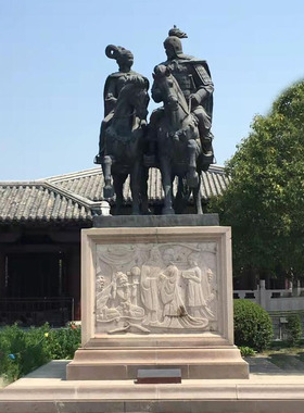 玻璃钢仿铜古代历史名人雕塑摆件