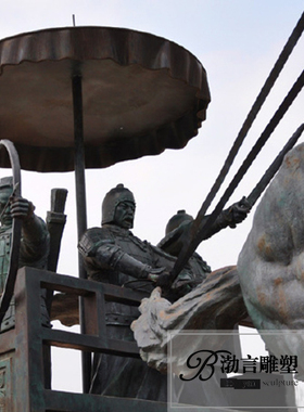 古代玻璃钢历史人物雕像马拉车